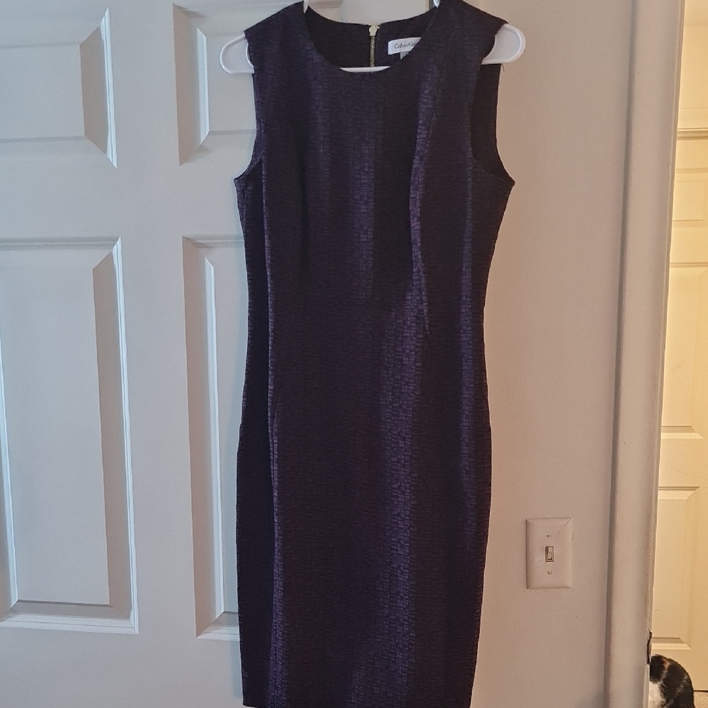 Calvin Klein Elegant Purple Sleeveless Dress